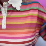Multicolor Stripe Scalloped Top