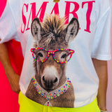 Smart "Donkey" Neon Rhinestone Tee