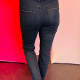 Zenana Black Distressed Cropped Denim Jeans