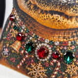 Jewel Collared Santa Hat Alligator Tee (Natural)
