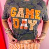 Orange Game Day Patchwork Camo Tee