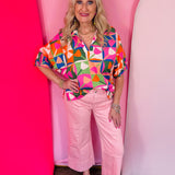 Sloan Petal Pop Collared Top