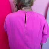 Pink Stitch Detail Crop Top