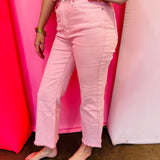 Zenana Pink Cropped Jeans