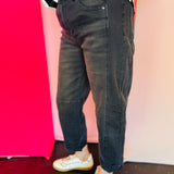 Zenana Black Cropped Barrel Pants
