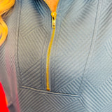 Dusty Blue Quarter Zipper Mini Dress