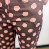 Mocha & Pink Polka Dot Pants