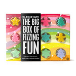 Festive bath bomb collection with 12 colorful fizzers in assorted shapes and hidden holiday surprises for fun bath time gifts