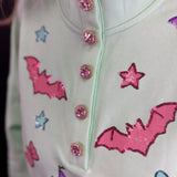 Pastel Haunt & Sparkle Button Down Pullover