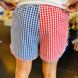 Red & Blue Gingham Shorts