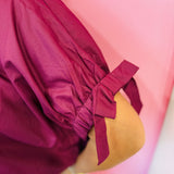 Burgundy Bow Sleeve Bubble Top