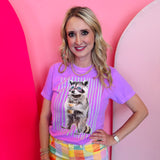 Stripe Racoon Blingy Tee