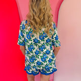 Caroline Floral Ruffle Pajama Set