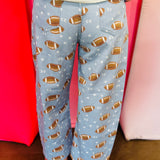 Football Denim Barrel Jogger Pants