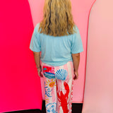 Lobster Shell Print Beach Pants