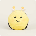 Yellow and black Bee Warmies® plush, microwavable, lavender-scented, and weighted for comfort, safe for all ages.