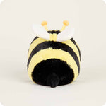Yellow and black Bee Warmies® plush, microwavable, lavender-scented, and weighted for comfort, safe for all ages.