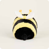 Yellow and black Bee Warmies® plush, microwavable, lavender-scented, and weighted for comfort, safe for all ages.
