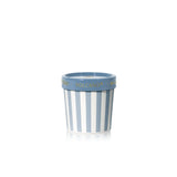 Capri Blue Volcano Caffè Gelato Cup Candle with striped vessel and coordinating lid.