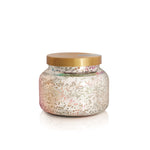 Capri Blue Volcano 19 oz candle in shimmering mercury iridescent glass jar.