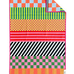 Crae Riglee double-sided microfiber hand towel, 17x27 in, bold color block checks and stripe patterns.
