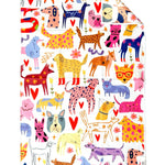Crae Wooftastic microfiber hand towel, 17x27 in, colorful dog print with hearts and whimsical accents.
