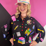 Neon Teacher Things Black Pullover