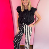 Black & White Polka Dot & Stripe Pants