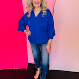 Royal Blue Scallop Top
