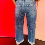 Risen Slouchy Cross Seam Detail Jeans