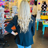 Black Scrunch Sleeve Blazer