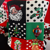 Queen Of Sparkles Multi Colorblock Polka Dot Christmas Icon Collar Sweater