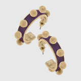 Jenna Chunky Studded Hoop Earrings - Purple