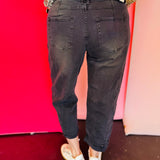 Zenana Black Cropped Barrel Pants