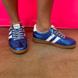 Corky's Heads Up Blue Metallic Sneakers