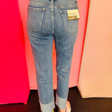 Bayeas Surf Blue Rolled Hem Jeans
