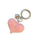Pastel pink acrylic oversized heart charm with silver accent, perfect for scarf necklaces or trendy jewelry.