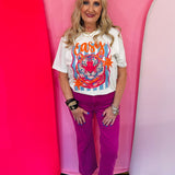 Zenana Magenta Cropped Jeans