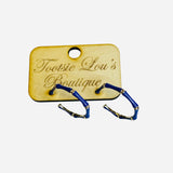 Blue Enamel Hoop Earrings