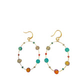 Christmas Beaded Oval Dangle Earrings