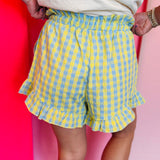 Poppy & Pine Lemon Drop Ruffle Shorts