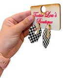 Checkered Charm Earrings