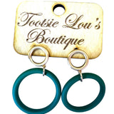 Green Hoop Earrings