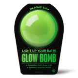 Green Glow Bath Bomb with honeydew scent and glowing hidden surprise inside.