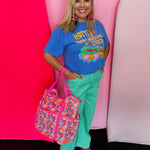Periwinkle blue Comfort Colors tee with floating alligator graphic and Hotter Than A Hoochie Coochie slogan