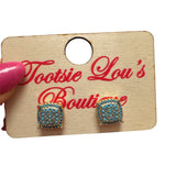 Turquoise Inlay Stud Earrings