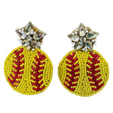 Softball Rhinestone Earrings