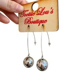 Silver Orbit Drop Earrings