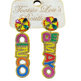 Beaded Dangle Cinco deMayo Earrings