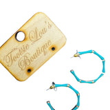 Turquoise Enamel Hoop Earrings